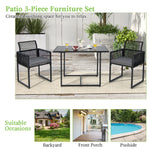  3 Pieces Outdoor Dining Set - Tangkula