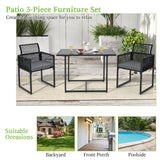  3 Pieces Outdoor Dining Set - Tangkula