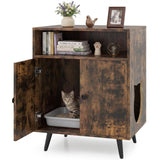 Tangkula Cat Litter Box Enclosure with Open Top Storage