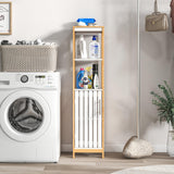 Tangkula Tall Bathroom Cabinet, Freestanding Narrow Storage Cabinet