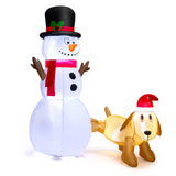 Tangkula 6 FT Inflatable Christmas Snowman with Dog