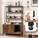 Tangkula Litter Box Enclosure with Shelves