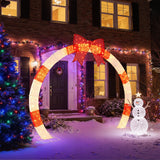 Tangkula 10.4 Feet Christmas Archway with Large Bow and LED Lights
