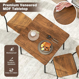 Tangkula Square Dining Table Set for 2