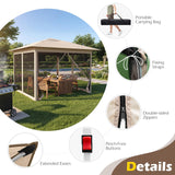 Tangkula 11.5 x 11.5 FT Pop-up Canopy Instant One-Person Setup with Mesh Screen Netting