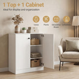 Tangkula Bathroom Storage Cabinet with 3-Tier Interior Shelves