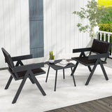 Tangkula 3 Pieces Patio PE Wicker Bistro Set