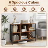 Tangkula 6 Cube Bookcase with Heavy-Duty Metal Frame for Home Office