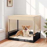 Tangkula Elevated Wicker Dog House