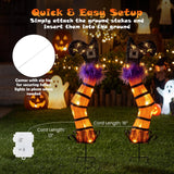 Tangkula Set of 2 Halloween Lighted Witch Legs Decorations with Stakes