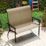 Tangkula Outdoor Adirondack Bench Chair with High Back and Armrests