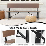 Tangkula 72” Outdoor Bench, Extra Long Patio HDPE Bench for 4 People, 1100 lbs Weight Capacity