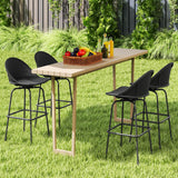 Tangkula Rattan Swivel Barstools Set