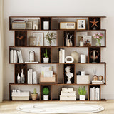 Tangkula Geometric Bookshelf 5-Tier Bookcase with Open Shelves and Closed-back Cubes