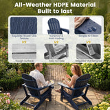 Tangkula Adirondack Chair | HDPE All-Weather Fire Pit Chair with Cup Holder (1/2/4)