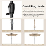 TANGKULA 10FT Solar Umbrella, Patio Umbrella with 112 LED Lights