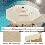 Tangkula 3 Tiers Scalloped Outdoor Table Market Umbrella with 32 LED Lights