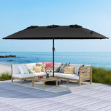 Tangkula 15FT Double-Sided Patio Umbrella with Base
