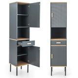 Tangkula Tall Bathroom Cabinet, Freestanding Storage Cabinet