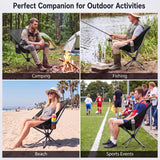 Tangkula 360° Swivel Portable Folding Camping Chair w/Carry Bag (Black) | No Assembly