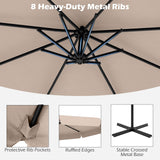 Tangkula 10FT Offset Hanging Umbrella with Cover