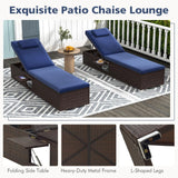 Tangkula Patio Chaise Lounge, Outdoor PE Rattan Lounge Chair w/ 6-Level Backrest