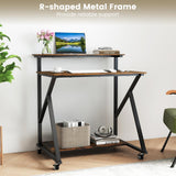 Tangkula 32" Mobile Portable Laptop PC Desk with Monitor Stand