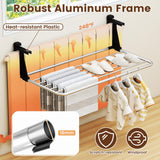 Tangkula Portable Clothes Drying Rack Aluminum Towel Rack with Adjustable and Foldable Brackets