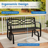 Tangkula 2 Person Outdoor Glider Bench with Metal Frame