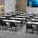 Guest Reception Chairs Set of 5, Stackable Meeting Room Chairs w/Mesh Backrest & Upholstered Seat