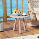 Tangkula 18” Round Outdoor Mahogany Wood Side Table