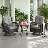 Tangkula 3 Piece Swivel Patio Rocking Set w/Thickened Cushions | Patio Furniture Sets