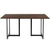 Tangkula Industrial Kitchen Dining Table, Modern Multifunctional Desk with Solid Iron Frame