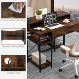 Tangkula Small Computer Desk with Power Outlets