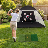 Tangkula 10.3 x 6.5 FT Indoor Outdoor Golf Hitting Net for Backyard Driving Chipping Swing Training