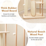 Tangkula Wood Cat Tree for Indoor Cats, Multi-Level Modern Cat Tower with Sisal Scratching Board & Post