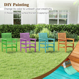 Tangkula 7-Piece Patio Wood Dining Table Set Outdoor Rectangular Table and 6 Armchairs