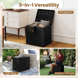 Tangkula Waterproof PP Resin Patio Storage Box with Lockable Lid
