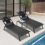 Tangkula Patio Tanning Lounge Chair with Face Hole and Side Holes