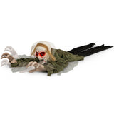 Tangkula Halloween Animated Zombie Groundbreaker, Voice Activated Climbing Zombie with Light up Eyes & Creepy Sound