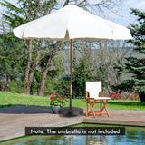 Tangkula 51 lbs Patio Umbrella Base with Wheels, 20.5 Inches Heavy Duty Round Outdoor Umbrella Stand for 10 ft Table Market Offset Umbrella