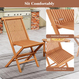 Tangkula Outdoor Folding Chairs with High Back and Slatted Seat
