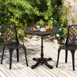 Tangkula 27" Round Cast Aluminum Patio Bistro Table