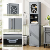 Tangkula 67" H Tall Bathroom Cabinet(15.5 x 12 x 67 Inch)