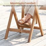 Tangkula 24-Inch Teak Wood Folding Outdoor Table