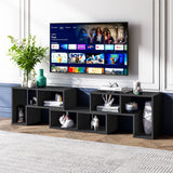 Tangkula 3 Pieces Console TV Stand, Free-Combination Entertainment Center for 50 55 60 65 Inch TV