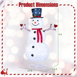 Tangkula 6 FT Pre-Lit Christmas Snowman w/Built-in Lights, Xmas Snowman w/Black Hat