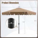 Tangkula  2 Tiers Scalloped Outdoor Table Market Umbrella with Tilt Adjustment