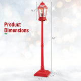 5.3 Ft Musical Christmas Street Lamp, 2-in-1 Lamp Post & Tabletop Lantern