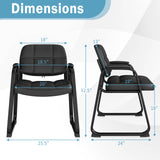 Tangkula Waiting Room Guest Chair, Home Office PU Leather Guest Chairs